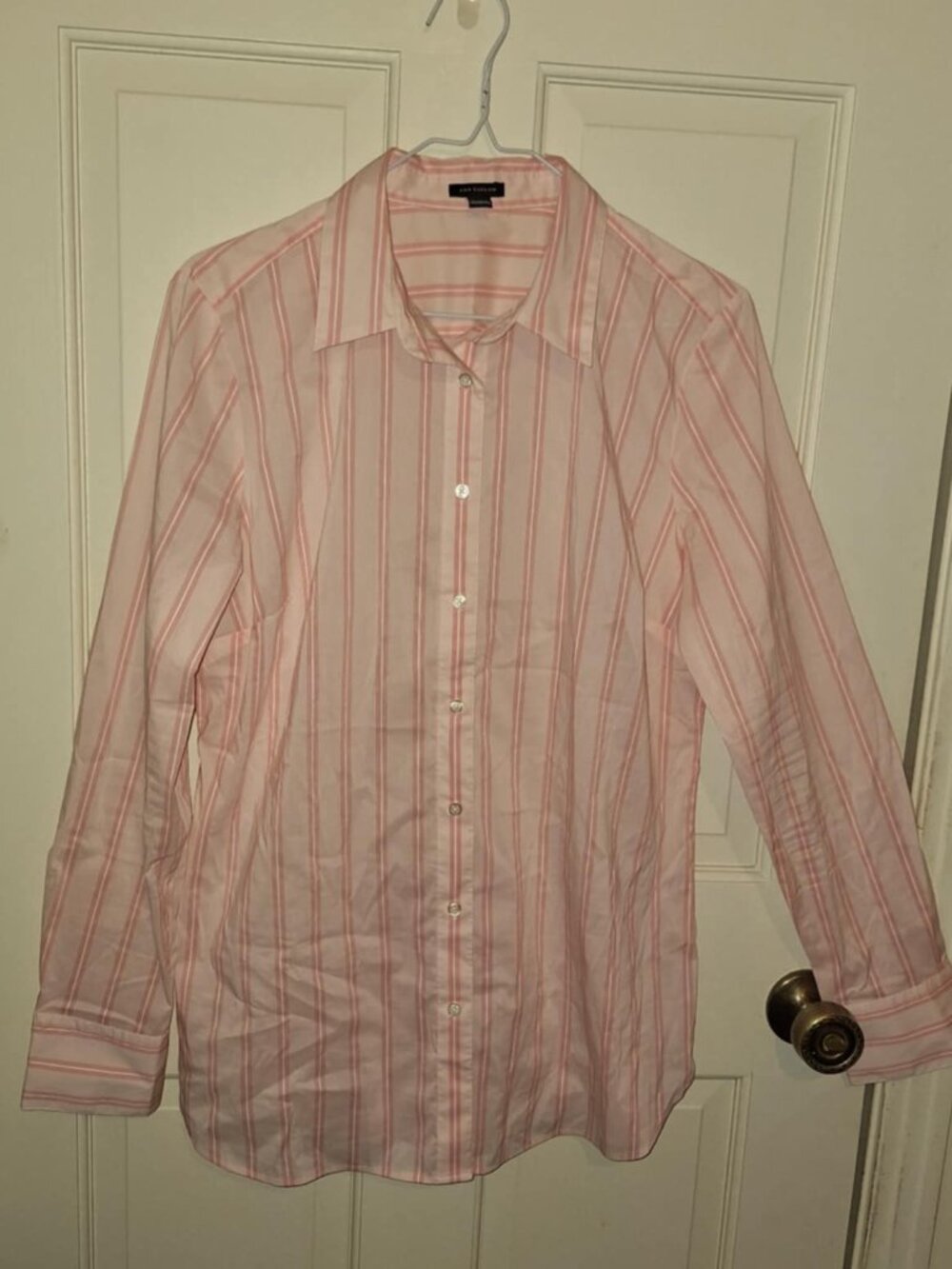 Ann Taylor Pink Stripped Dress Shirt, Size 12